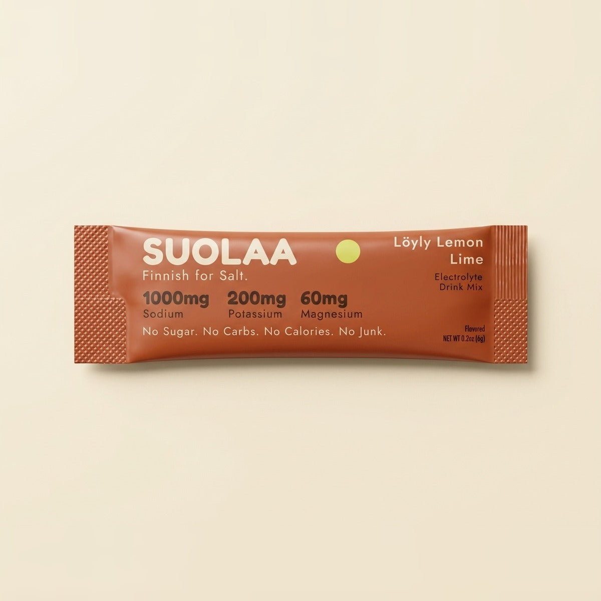 SUOLAA Löyly Lemon Lime single-serving stick pack, front